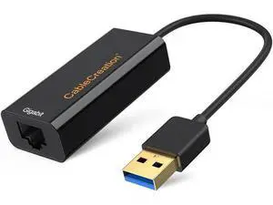 USB 3.0 Network Adapter, High Performance Gold Plated USB to RJ45 Gigabit Ethernet Adapter Supporting 10/100/1000 Mbps Ethernet, No Driver Required, Black USB 3.0 Network Adapter, High Performance Gold Plated USB to RJ45 Gigabit Ethernet Adapter Supporting 10/100/1000 Mbps Ethernet, No Driver Required, Black
