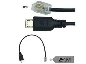 Exteon Cable Adapter USB micro Male to RJ9 4P4C male Converter Wire for 0.25m Exteon Cable Adapter USB micro Male to RJ9 4P4C male Converter Wire for 0.25m