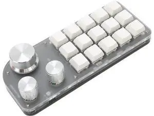 Vikye One Handed Programmable Mechanical Keyboard,15 Keys Programming KeyPad with 3 Knobs,Plug and Play Multifunctional Mechanical Gaming Keypad,Blue Switch,for Gaming Office Media Vikye One Handed Programmable Mechanical Keyboard,15 Keys Programming KeyPad with 3 Knobs,Plug and Play Multifunctional Mechanical Gaming Keypad,Blue Switch,for Gaming Office Media