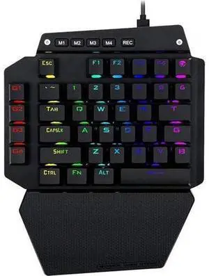 MUMUJJ One Hand RGB Gaming Keyboard,USB Wired Rainbow Letters Glow Single Hand Keypad, with Wrist Rest Support Multimedia Keys, Backlit Ergonomic Mechanical Feeling for Game MUMUJJ One Hand RGB Gaming Keyboard,USB Wired Rainbow Letters Glow Single Hand Keypad, with Wrist Rest Support Multimedia Keys, Backlit Ergonomic Mechanical Feeling for Game