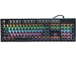 Gaming Keyboard, Ergonomics Retro Punk Wired Mechanical 104 Keys Mixed Light Keypad, for Laptop Desktop Computer, for Home Office(black) Gaming Keyboard, Ergonomics Retro Punk Wired Mechanical 104 Keys Mixed Light Keypad, for Laptop Desktop Computer, for Home Office(black)