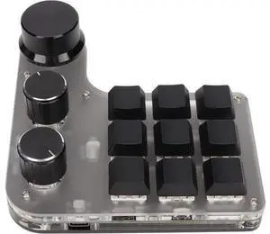 Jiawu One Handed Macro Mechanical Keyboard, 9 Keys 3 Knobs RGB Backlit Programmable Keys, Mini Gaming Keypad, Custom Keypad for Programming, PC Computer Gaming Software (Black) Jiawu One Handed Macro Mechanical Keyboard, 9 Keys 3 Knobs RGB Backlit Programmable Keys, Mini Gaming Keypad, Custom Keypad for Programming, PC Computer Gaming Software (Black)