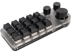 Heayzoki 15 Key Mechanical Gaming Keyboard with 3 Knob, Mini Programming Macro Keypad with 3 Connection Modes, One Handed Programmable Keypad with Blue Switch Heayzoki 15 Key Mechanical Gaming Keyboard with 3 Knob, Mini Programming Macro Keypad with 3 Connection Modes, One Handed Programmable Keypad with Blue Switch