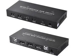 2 Port Displayport KVM Switch 4K 60Hz USB DP KVM 2 in 1 out DP USB KVM Switch 2x1 For PC to share monitor mouse keyboard printer 2 Port Displayport KVM Switch 4K 60Hz USB DP KVM 2 in 1 out DP USB KVM Switch 2x1 For PC to share monitor mouse keyboard printer