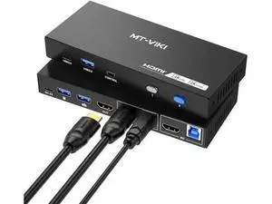 MT-VIKI USB 3.0 KVM Switch HDMI, (3 USB-A+ 1 USB-C), 4K@60Hz/2K@144Hz KVM Switcher, 2 Computers 1 Monitor KVM with 4 USB 3.0 Port MT-VIKI USB 3.0 KVM Switch HDMI, (3 USB-A+ 1 USB-C), 4K@60Hz/2K@144Hz KVM Switcher, 2 Computers 1 Monitor KVM with 4 USB 3.0 Port