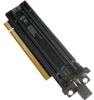 JAENFONG PCI-E 4.0 x16 1 to 2 Expansion Card Gen4 Split Card PCIe-Bifurcation x16 to x8x8 with 20mm Spaced Slots CPU4P Power Supply Port JAENFONG PCI-E 4.0 x16 1 to 2 Expansion Card Gen4 Split Card PCIe-Bifurcation x16 to x8x8 with 20mm Spaced Slots CPU4P Power Supply Port
