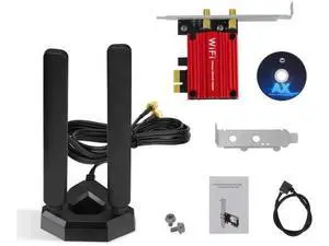WiFi 6E PCIe Card for Desktop PC,AX210 Tri Band WiFi Wireless Adapter with WiFi 6E Antenna, Bluetooth 5.3 WiFi 6E PCIe Card for Desktop PC,AX210 Tri Band WiFi Wireless Adapter with WiFi 6E Antenna, Bluetooth 5.3
