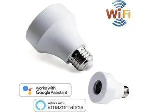 JAENFONG Wifi Bulb Socket E26 Wi-Fi Led Light Bulbs Timer Holder Wireless Lamp Adapter Works with Alexa and Google Home JAENFONG Wifi Bulb Socket E26 Wi-Fi Led Light Bulbs Timer Holder Wireless Lamp Adapter Works with Alexa and Google Home
