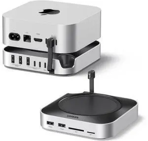 UGREEN Dock & Stand for Mac mini M4/ M4 Pro with NVMe SSD Enclosure, 3 USB A 10Gbps, USB C Data Port, SD Card Reader, Silver UGREEN Dock & Stand for Mac mini M4/ M4 Pro with NVMe SSD Enclosure, 3 USB A 10Gbps, USB C Data Port, SD Card Reader, Silver
