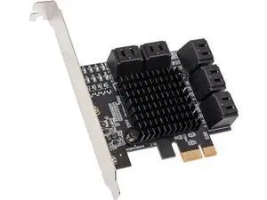 JAENFONG 10 Port SATA III to PCIe 3.0 x1 Non-RAID Expansion Card JMB582 Low Profile Bracket, (SY-PEX40167) JAENFONG 10 Port SATA III to PCIe 3.0 x1 Non-RAID Expansion Card JMB582 Low Profile Bracket, (SY-PEX40167)