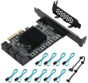 JAENFONG PCIE to SATA 3.0 Card 10 Ports,PCIE to SATA III 6Gbps Expansion Card,ASM1166+JMB575 Chips JAENFONG PCIE to SATA 3.0 Card 10 Ports,PCIE to SATA III 6Gbps Expansion Card,ASM1166+JMB575 Chips