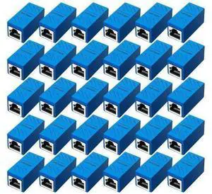 30 PCS RJ45 Coupler, Ethernet Extender Connector in Line Coupler for Cat8/Cat7/Cat6/Cat5e/Cat5 Ethernet Cable Extender Adapter Female to Female (Blue) 30 PCS RJ45 Coupler, Ethernet Extender Connector in Line Coupler for Cat8/Cat7/Cat6/Cat5e/Cat5 Ethernet Cable Extender Adapter Female to Female (Blue)