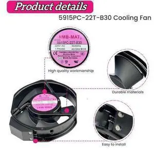 for 5915PC-22T-B30 220V Cooling Fan, 40W/38W 50/60Hz 172X150X38mm Inverter Cooling Fan Enclosure Power Fan 5915PC-22T-B30 for 5915PC-22T-B30 220V Cooling Fan, 40W/38W 50/60Hz 172X150X38mm Inverter Cooling Fan Enclosure Power Fan 5915PC-22T-B30