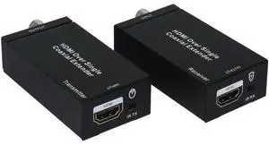1080P HDMI Over Single Coaxial Extender (Transmitter + Receiver) with IR Coaxial Cable, Signal Range up to 100m 1080P HDMI Over Single Coaxial Extender (Transmitter + Receiver) with IR Coaxial Cable, Signal Range up to 100m
