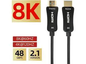 8K HDMI Fiber Optic Cable 65ft, 4K120 8K@60Hz HDMI 2.1 Cable, Long HDMI Cable 48Gbps Ultra High Speed Slim HDMI Optical Audio Cable, eARC HDR10 HDCP 2.2 Compatible with PS5 Xbox TV Projector 8K HDMI Fiber Optic Cable 65ft, 4K120 8K@60Hz HDMI 2.1 Cable, Long HDMI Cable 48Gbps Ultra High Speed Slim HDMI Optical Audio Cable, eARC HDR10 HDCP 2.2 Compatible with PS5 Xbox TV Projector