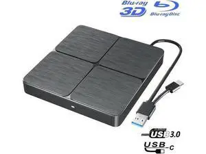 External Bluray DVD Drive, USB 3.0 and Type-C Portable CD/DVD Drive 3D Blu-ray External DVD Drive Slim Optical External Blu-ray Player Compatible for Windows XP/7/8/10/11 MacOS Laptop,Desktop PC External Bluray DVD Drive, USB 3.0 and Type-C Portable CD/DVD Drive 3D Blu-ray External DVD Drive Slim Optical External Blu-ray Player Compatible for Windows XP/7/8/10/11 MacOS Laptop,Desktop PC