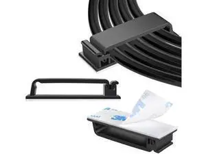 Vszerda 100 PCS Self Adhesive Cable Clips(L) Black,Wire Clips Cable Management Wire Organizer Cord Holder for Under Desk, Car, Wall, TV PC Ethernet Cable Vszerda 100 PCS Self Adhesive Cable Clips(L) Black,Wire Clips Cable Management Wire Organizer Cord Holder for Under Desk, Car, Wall, TV PC Ethernet Cable