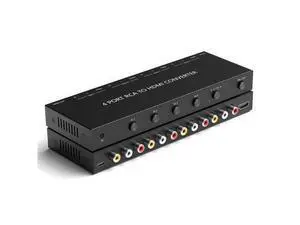 4 Port RCA to HDMI Converter 1080P/720P RCA Composite CVBS AV Switch to HDMI Converter Adapter Support 4:3/16:9 Switch, for Sega Xbox PS1 PS2 PS3 N64 NGC SNES WII VHS VCR Camera DVD(With Remote 4 Port RCA to HDMI Converter 1080P/720P RCA Composite CVBS AV Switch to HDMI Converter Adapter Support 4:3/16:9 Switch, for Sega Xbox PS1 PS2 PS3 N64 NGC SNES WII VHS VCR Camera DVD(With Remote