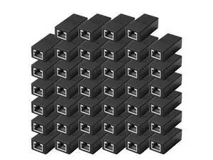 Vszerda 40 PCS Gigabit RJ45 Coupler, Ethernet Extender Connector in Line Coupler for Cat8/Cat7/Cat6/Cat5e/Cat5 Ethernet Cable Extender Adapter Female to Female (Black) Vszerda 40 PCS Gigabit RJ45 Coupler, Ethernet Extender Connector in Line Coupler for Cat8/Cat7/Cat6/Cat5e/Cat5 Ethernet Cable Extender Adapter Female to Female (Black)