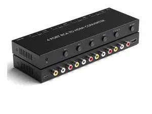 4 Port RCA to HDMI Converter 1080P/720P RCA Composite CVBS AV Switch to HDMI Converter Adapter Support 4:3/16:9 Switch, for Sega Xbox PS1 PS2 PS3 N64 NGC SNES WII VHS VCR Camera DVD(With Remote 4 Port RCA to HDMI Converter 1080P/720P RCA Composite CVBS AV Switch to HDMI Converter Adapter Support 4:3/16:9 Switch, for Sega Xbox PS1 PS2 PS3 N64 NGC SNES WII VHS VCR Camera DVD(With Remote