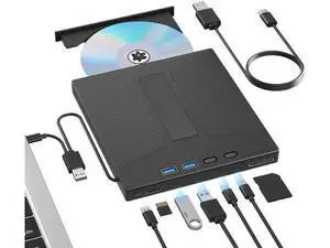 JAENFONG7 in 1 External Blu Ray Drive, External Blueray/DVD Drive for PC Support 100G Disc Read&Write, USB 3.0&Type-C Blu Ray Burner with SD/TF Port, Compatible with Windows MacOS Linux Laptop Desktop JAENFONG7 in 1 External Blu Ray Drive, External Blueray/DVD Drive for PC Support 100G Disc Read&Write, USB 3.0&Type-C Blu Ray Burner with SD/TF Port, Compatible with Windows MacOS Linux Laptop Desktop