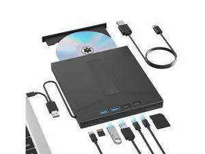 Vszerda 7 in 1 External Blu Ray Drive, External Blueray/DVD Drive for PC Support 100G Disc Read&Write, USB 3.0&Type-C Blu Ray Burner with SD/TF Port, Compatible with Windows MacOS Linux Laptop Desktop Vszerda 7 in 1 External Blu Ray Drive, External Blueray/DVD Drive for PC Support 100G Disc Read&Write, USB 3.0&Type-C Blu Ray Burner with SD/TF Port, Compatible with Windows MacOS Linux Laptop Desktop