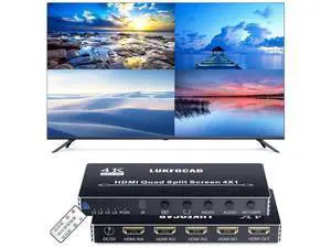 HDMI Multi-Viewer 4X1, Seamless Switcher 4 in 1 Out, Quad Multi Viewer Switcher with IR Remote, Supports 4K 30Hz, 5 Display Modes for Security Camera, Gaming Consoles HDMI Multi-Viewer 4X1, Seamless Switcher 4 in 1 Out, Quad Multi Viewer Switcher with IR Remote, Supports 4K 30Hz, 5 Display Modes for Security Camera, Gaming Consoles