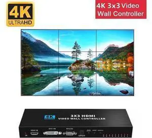 3x3 Video Wall Controller, Nine-Screen Splicing 1080P high Definition Image Video Wall Controller, Support for Splicing 1x1,1x2, 1x3, 1x4, 2x1, 2x2, 2x3, 2x4, 3x1, 3x2, 3x3, 4x1, 4x2 3x3 Video Wall Controller, Nine-Screen Splicing 1080P high Definition Image Video Wall Controller, Support for Splicing 1x1,1x2, 1x3, 1x4, 2x1, 2x2, 2x3, 2x4, 3x1, 3x2, 3x3, 4x1, 4x2