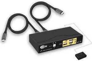 4K@60Hz 2 Port USB C KVM Switch with Audio, Dual Port USB-C KVM Switcher for 2 Computers/Mac/Mobile Sharing 1 Monitor, Keyboard and Mouse Support Most Operate System 4K@60Hz 2 Port USB C KVM Switch with Audio, Dual Port USB-C KVM Switcher for 2 Computers/Mac/Mobile Sharing 1 Monitor, Keyboard and Mouse Support Most Operate System