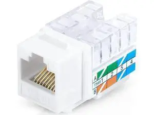 50-Pack RJ45 CAT6/5e Keystone Jack - Slim Profile, 90 Degree, Unshielded (UTP) Modular Female Connector | Compatible with Speed Termination Tool - easyJACK | CAT6/5e, White 50-Pack RJ45 CAT6/5e Keystone Jack - Slim Profile, 90 Degree, Unshielded (UTP) Modular Female Connector | Compatible with Speed Termination Tool - easyJACK | CAT6/5e, White