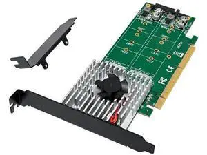 Dual M.2 NVMe PCIe Adapter, M.2 NVMe NGFF SSD to PCI-e 3.1 Gen3 X8 X16 Card with Low Profile Bracket Support M.2 (M Key) NVMe SSD 22110/2280 /2260/2242 /2230 Dual M.2 NVMe PCIe Adapter, M.2 NVMe NGFF SSD to PCI-e 3.1 Gen3 X8 X16 Card with Low Profile Bracket Support M.2 (M Key) NVMe SSD 22110/2280 /2260/2242 /2230