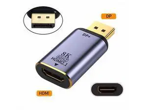 DisplayPort 1.4 Source to HDMI 2.0 Display 8K 60hz UHD 4K DP to HDMI Male Monitor Adapter Connector DP-055-DPF DisplayPort 1.4 Source to HDMI 2.0 Display 8K 60hz UHD 4K DP to HDMI Male Monitor Adapter Connector DP-055-DPF
