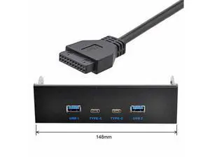 USB-C USB 3.0 HUB 4 Ports Front Panel to Motherboard 20Pin Connector Cable for 5.25" CD-ROM Bay U3-081-CF USB-C USB 3.0 HUB 4 Ports Front Panel to Motherboard 20Pin Connector Cable for 5.25" CD-ROM Bay U3-081-CF