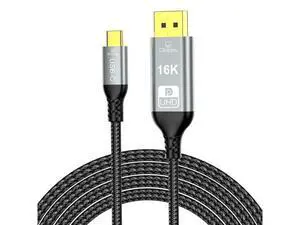 16K 8K USB4 USB5.0 Type C USB-C Source to DisplayPort DP Displays Male HDTV Cable for Laptop Monitor 2.0m 16K 8K USB4 USB5.0 Type C USB-C Source to DisplayPort DP Displays Male HDTV Cable for Laptop Monitor 2.0m