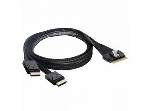 PCI-E Ultraport Slimline SAS Slim 4.0 SFF-8654 8i 74pin to Dual Oculink SFF-8611 Cable 50cm PCI-Express SF-038 PCI-E Ultraport Slimline SAS Slim 4.0 SFF-8654 8i 74pin to Dual Oculink SFF-8611 Cable 50cm PCI-Express SF-038