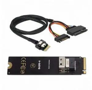 NGFF M-Key NVME to SFF-8654 Slimline SAS Card Adapter and U.2 U2 SFF-8639 NVME PCIe SSD Cable for Mainboard SSD SF-013+104 NGFF M-Key NVME to SFF-8654 Slimline SAS Card Adapter and U.2 U2 SFF-8639 NVME PCIe SSD Cable for Mainboard SSD SF-013+104