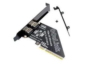 PCI-Express 4.0 PCIE 8x Detachable to Dual Oculink SFF-8612 SFF-8611 VROC Raid0 Adapter for U.2 SSD eGPU External Graphics Card Dock PCI-Express 4.0 PCIE 8x Detachable to Dual Oculink SFF-8612 SFF-8611 VROC Raid0 Adapter for U.2 SSD eGPU External Graphics Card Dock
