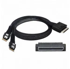 OCuLink PCIe PCI-Express SFF-8611 8x 8-Lane to Dual SFF-8654 Slimline 4x SSD Data Active Cable 50cm SF-052 OCuLink PCIe PCI-Express SFF-8611 8x 8-Lane to Dual SFF-8654 Slimline 4x SSD Data Active Cable 50cm SF-052