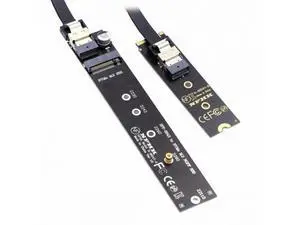 NGFF M-Key NVME Male to Female Extension Cable 40cm with SFF-8654 Connector for Mainboard SSD 2280/22110 SA-040+SF-100 NGFF M-Key NVME Male to Female Extension Cable 40cm with SFF-8654 Connector for Mainboard SSD 2280/22110 SA-040+SF-100
