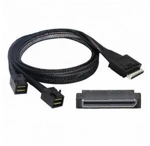 OCuLink PCIe PCI-Express SFF-8611 8x 8-Lane to Dual SFF-8643 HD 4x SSD Data Active Cable 50cm SF-051 OCuLink PCIe PCI-Express SFF-8611 8x 8-Lane to Dual SFF-8643 HD 4x SSD Data Active Cable 50cm SF-051