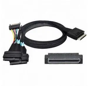 OCuLink PCIe PCI-Express SFF-8611 8x 8-Lane to Dual SFF-8639 U.2 4x SSD Data Active Cable 50cm SF-053 OCuLink PCIe PCI-Express SFF-8611 8x 8-Lane to Dual SFF-8639 U.2 4x SSD Data Active Cable 50cm SF-053