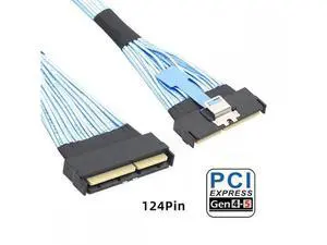 PCI-E 5.0 Mini Cool Edge IO MCIO STR PCI-E 16x 124Pin Male to MCIO 124Pin Male Extender Cable 50cm with Pull Tab SF-097-BK PCI-E 5.0 Mini Cool Edge IO MCIO STR PCI-E 16x 124Pin Male to MCIO 124Pin Male Extender Cable 50cm with Pull Tab SF-097-BK