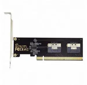 Dual Slimline SFF-8654 8X 2 NVME to PCIE Express 3.0 4.0 Raid Card VROC Raid0 Hyper Adapter SA-016-2P Dual Slimline SFF-8654 8X 2 NVME to PCIE Express 3.0 4.0 Raid Card VROC Raid0 Hyper Adapter SA-016-2P