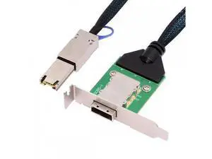 External Mini SAS SFF-8088 Male to SFF-8088 Female Extension Cable PCBA With Low Profile Bracket SF-083-26PIN External Mini SAS SFF-8088 Male to SFF-8088 Female Extension Cable PCBA With Low Profile Bracket SF-083-26PIN