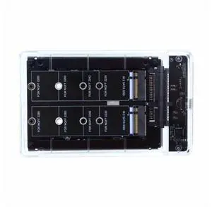 Dual NGFF B+M-Key M.2 SSD Card JBOD Raid0 Span Bridge to USB3.0 Type-C USB-C 2.5inch SATA Combo Enclosure SA-031+UC-079-WH Dual NGFF B+M-Key M.2 SSD Card JBOD Raid0 Span Bridge to USB3.0 Type-C USB-C 2.5inch SATA Combo Enclosure SA-031+UC-079-WH