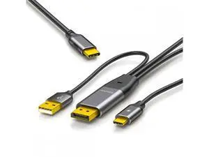 Reversed Displayport Source to Type-C USB-C Touch Screen Displays Male 4K HDTV Cable for Laptop Monitor (2.0m) UC-129-DPU Reversed Displayport Source to Type-C USB-C Touch Screen Displays Male 4K HDTV Cable for Laptop Monitor (2.0m) UC-129-DPU