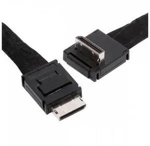 Down Angled 90 Degree OcuLink PCIe 4.0 PCI-Express SFF-8611 4i to SFF-8611 Data Active Cable for eGPU SSD 80cm SF-014-DN Down Angled 90 Degree OcuLink PCIe 4.0 PCI-Express SFF-8611 4i to SFF-8611 Data Active Cable for eGPU SSD 80cm SF-014-DN