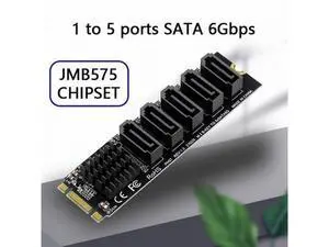 NGFF Key B+M to SATA 3.0 6Gbps 5 Ports Adapter Converter PM Multi Port Select JMB575 2280 SA-035-BM NGFF Key B+M to SATA 3.0 6Gbps 5 Ports Adapter Converter PM Multi Port Select JMB575 2280 SA-035-BM