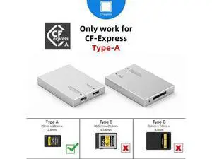 USB3.1 Type-C USB3.0-A to CF Express Extension Card Reader for CFE Type-A Support CFA Memory Card USB3.1 Type-C USB3.0-A to CF Express Extension Card Reader for CFE Type-A Support CFA Memory Card