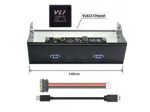 10Gbps USB 3.1 Type-A & Type-C HUB 4 Ports Front Panel to Motherboard Type-E Connector Cable 10Gbps for 5.25" CD-ROM Bay Tray U3-032-CF 10Gbps USB 3.1 Type-A & Type-C HUB 4 Ports Front Panel to Motherboard Type-E Connector Cable 10Gbps for 5.25" CD-ROM Bay Tray U3-032-CF